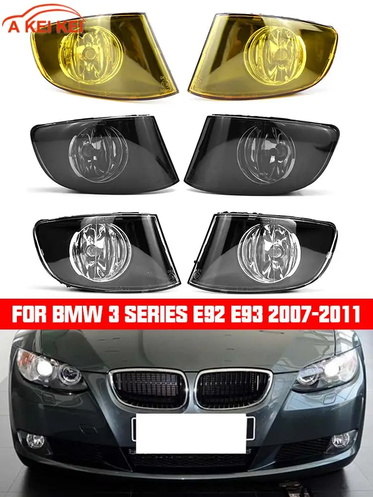 

For BMW 3 Series E92 E93 07-11 Coupe Convertible Fog Lights Clear Lamps H8 with Bulbs Pair 63176937465 63176937466