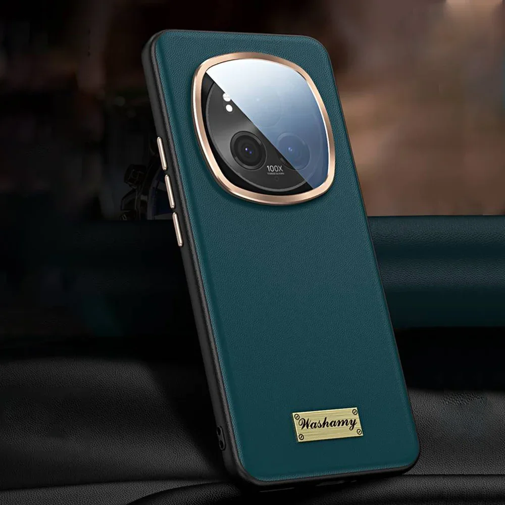 

Чехол из натуральной кожи для Honor Magic 6 Pro, защитный чехол для стеклянных линз, чехол для Magic6, защитная пленка для телефона из коровьей кожи