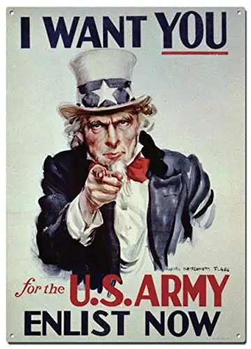Vintage War Metal Tin Signs, Vintage War Poster, Decorative Signs Wall Art Home Decor - 8X12 Inch (20X30 cm) sign sign
