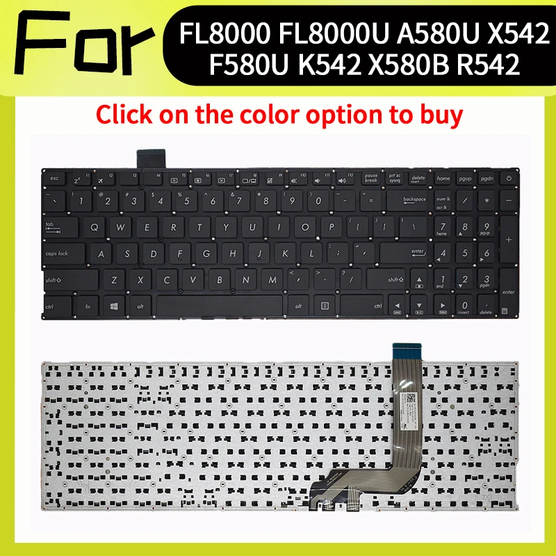 

Замена клавиатуры США для FL8000 FL8000U F580U A580U X542 F580U K542 X580B R542 K542 A542