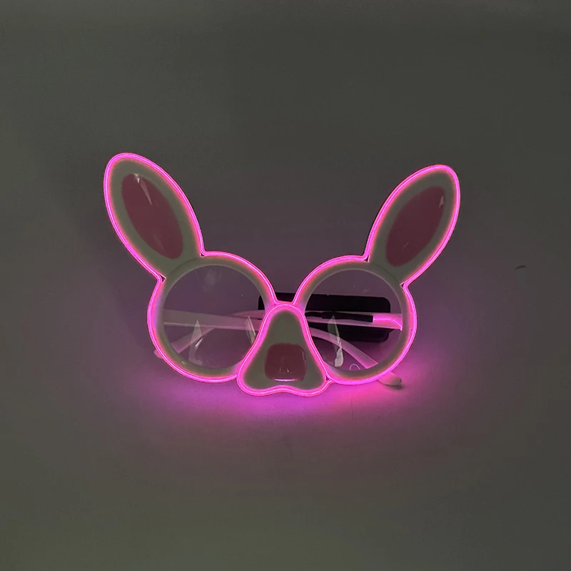 Bezprzewodowe kreatywne wielkanocne świecące okulary króliczka świecące okulary królika dla chłopca dziewczyny Cosplay Gafas akcesoria do noszenia dzieci