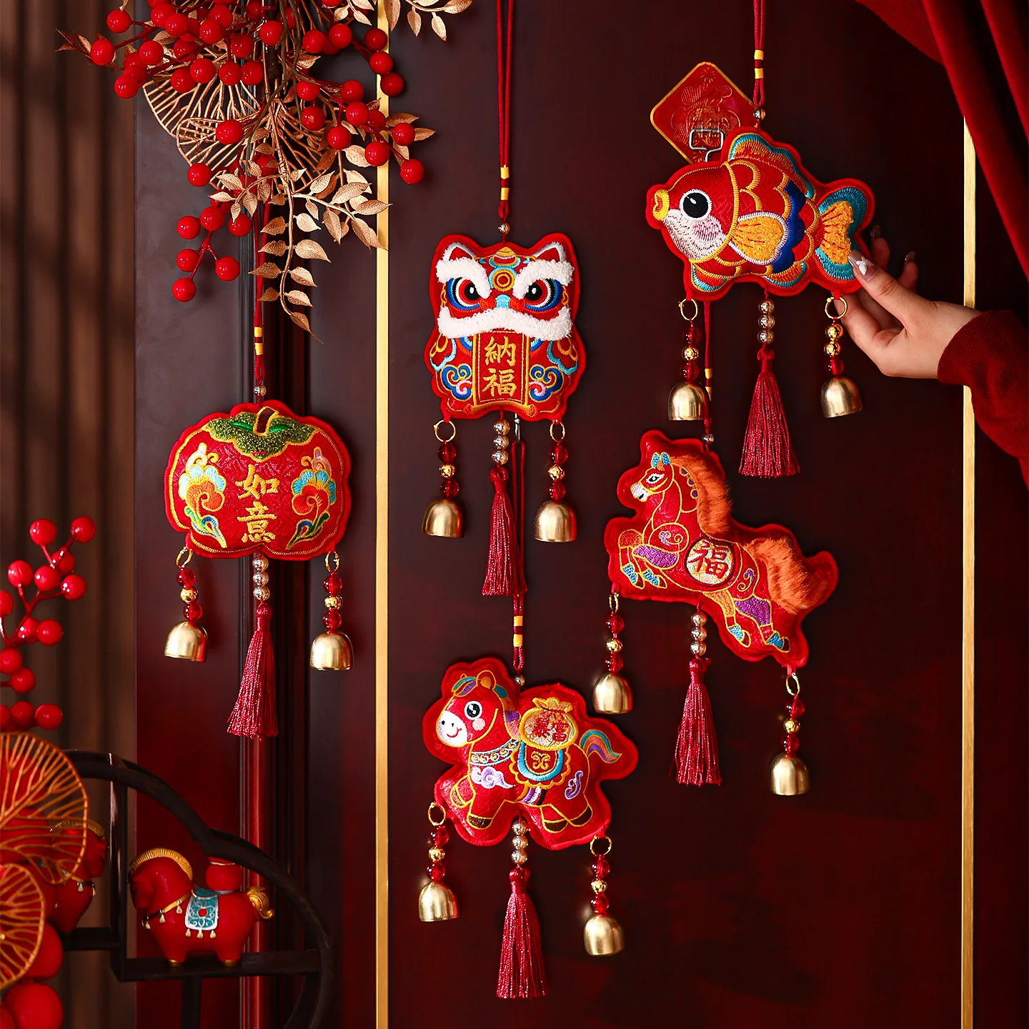 

2026 New Year of the Horse Wind Chime Pendant Home Decor New Year and Spring Festival Celebration Decoration Lion Dance Pendant