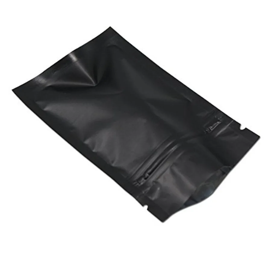 00 Pcs Black Mylar Bag Foil Resealable Bags 2.76x3.94 inch Zipper Seal Food Storage Bag Flat Candy Spice Seeds Envelopes Packet