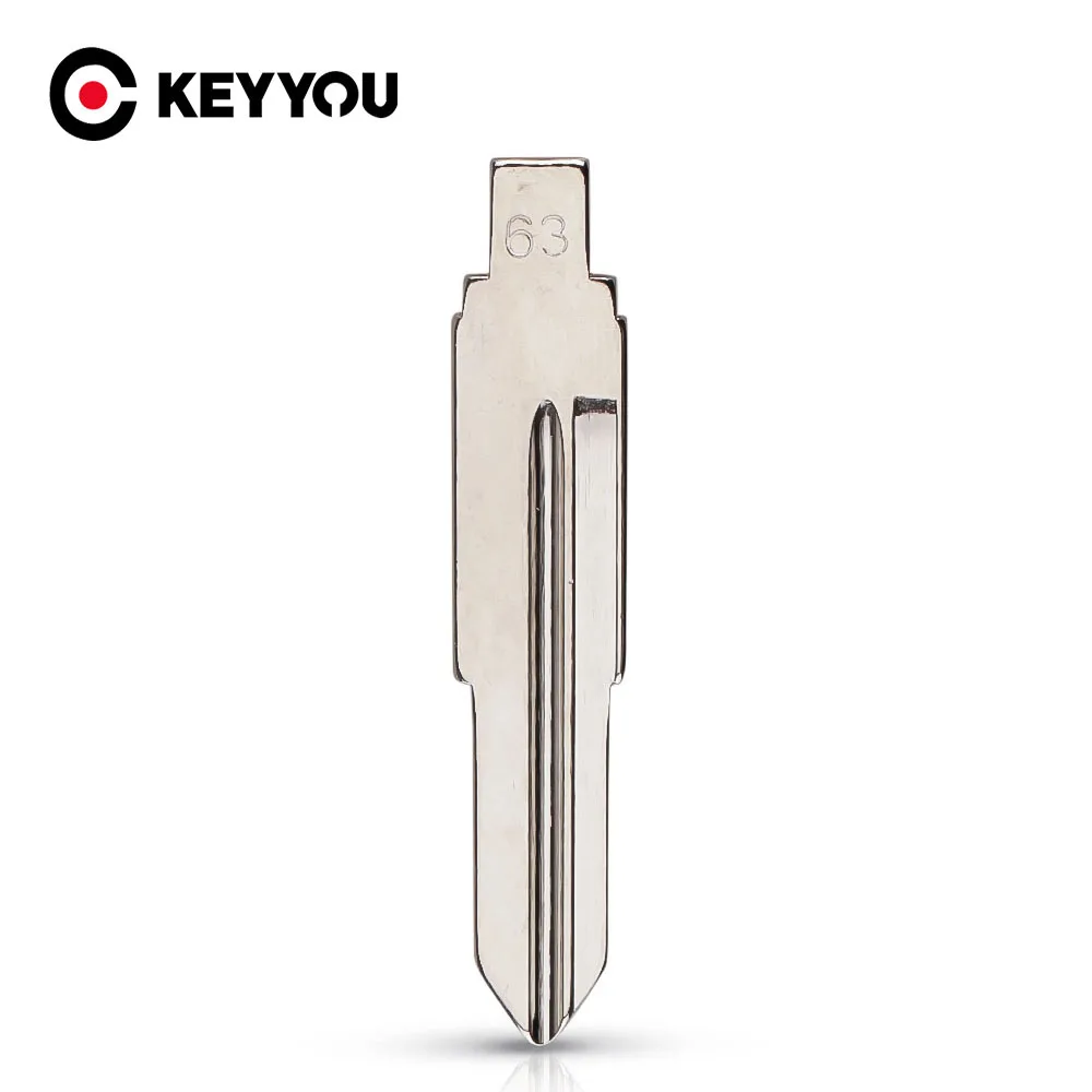 

KEYYOU Metal Blank Uncut Flip KD Remote Key Blade Type #63 for Chery QQ6 NO. 63 Blade