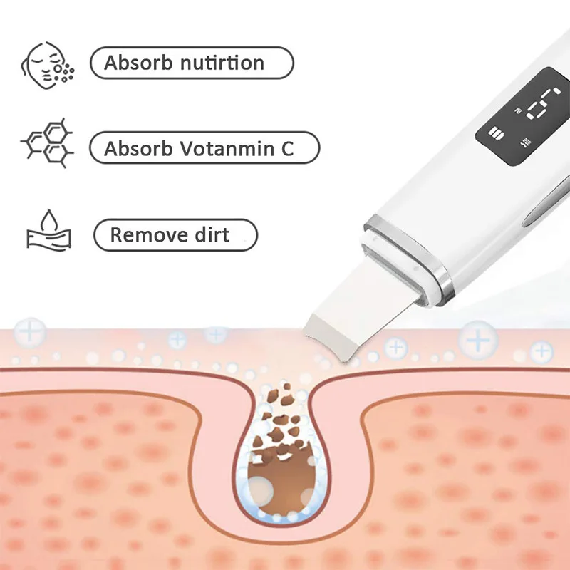 جهاز تنظيف البشرة بالموجات فوق الصوتية جهاز تدليك الوجه جهاز تدليك الجلد الميت إزالة الرؤوس السوداء جهاز تقشير الوجه بالموجات فوق الصوتية