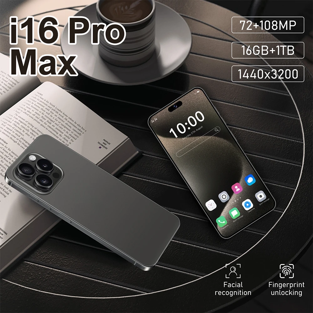 

I16 Pro Max 7.3HD Cellphones Original Global Version Smartphone 5G Dual SIM Android 14 Cell Phone Snapdragon 8gen3 Mobile Phones