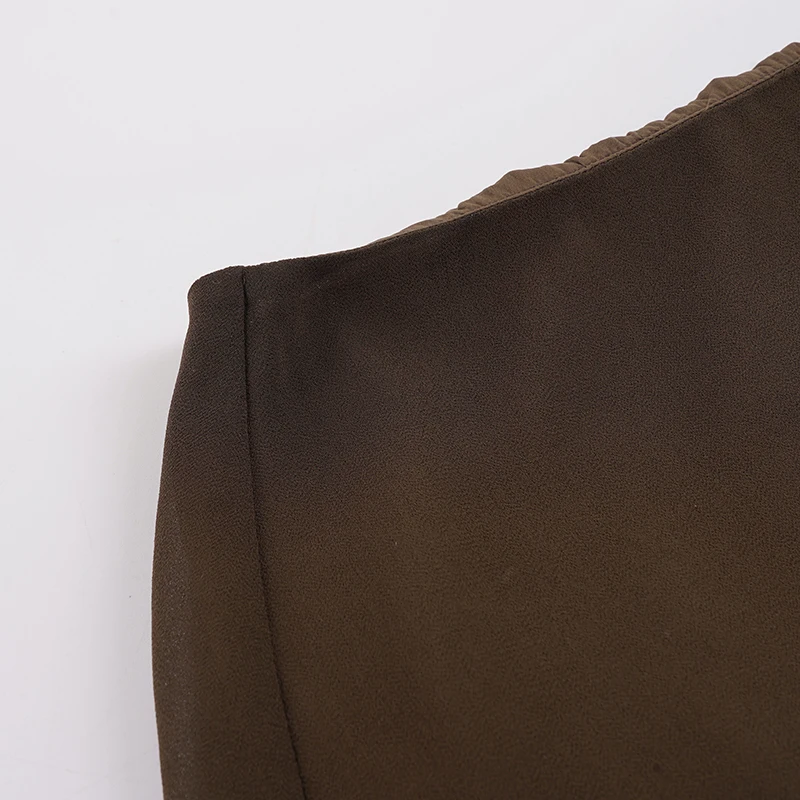SUCHCUTE Damen Y2K Midirock aus transparentem Chiffon mit niedriger Taille, asymmetrischem Saum, lässig, einfarbig, aus Mesh, schmal geschnitten, A-Linie, Streetwear-Rock, Coquette – Detail 6
