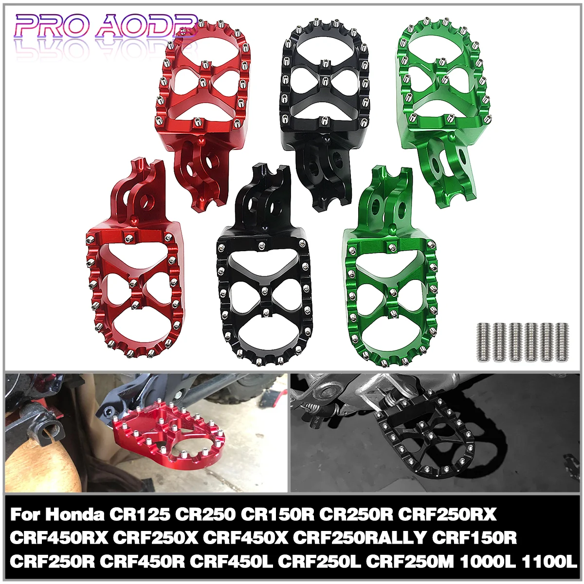 

Motocross CNC FootRest Footpegs Foot Pegs Pedals For HONDA CRF125 CRF250 CR150R CRF250R CRF 250L 450L 1000L 1100L X RX M 250 450