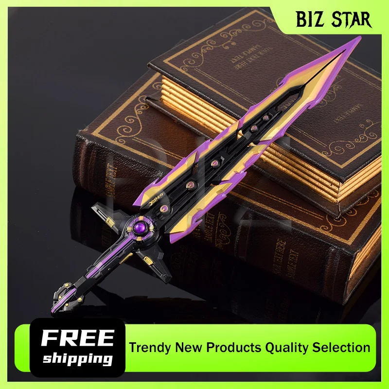 Periféricos de juego Valorant de 28cm/11,02 pulgadas, gran espada del caos, modelos de marionetas de mano de Metal, espadas samurái, juguetes, armas, accesorios de escritorio