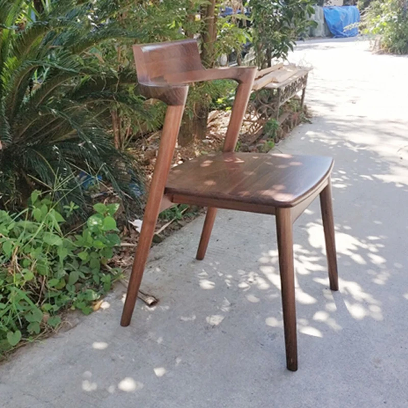 All solid wood back chairs, writing chairs, office chairs, simple modern North American black walnut chairs