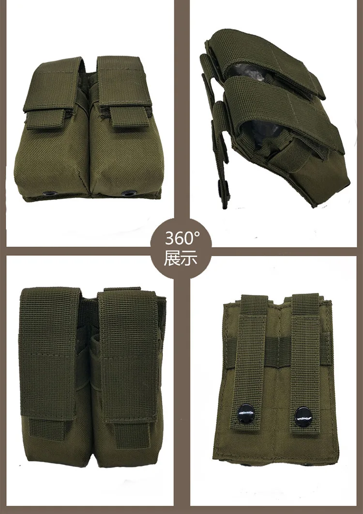 Sistema Molle, doble bolsa para revistas de 9MM, bolsas para chaleco Molle, soporte para Mag, funda para linterna, accesorios de caza al aire libre, riñonera