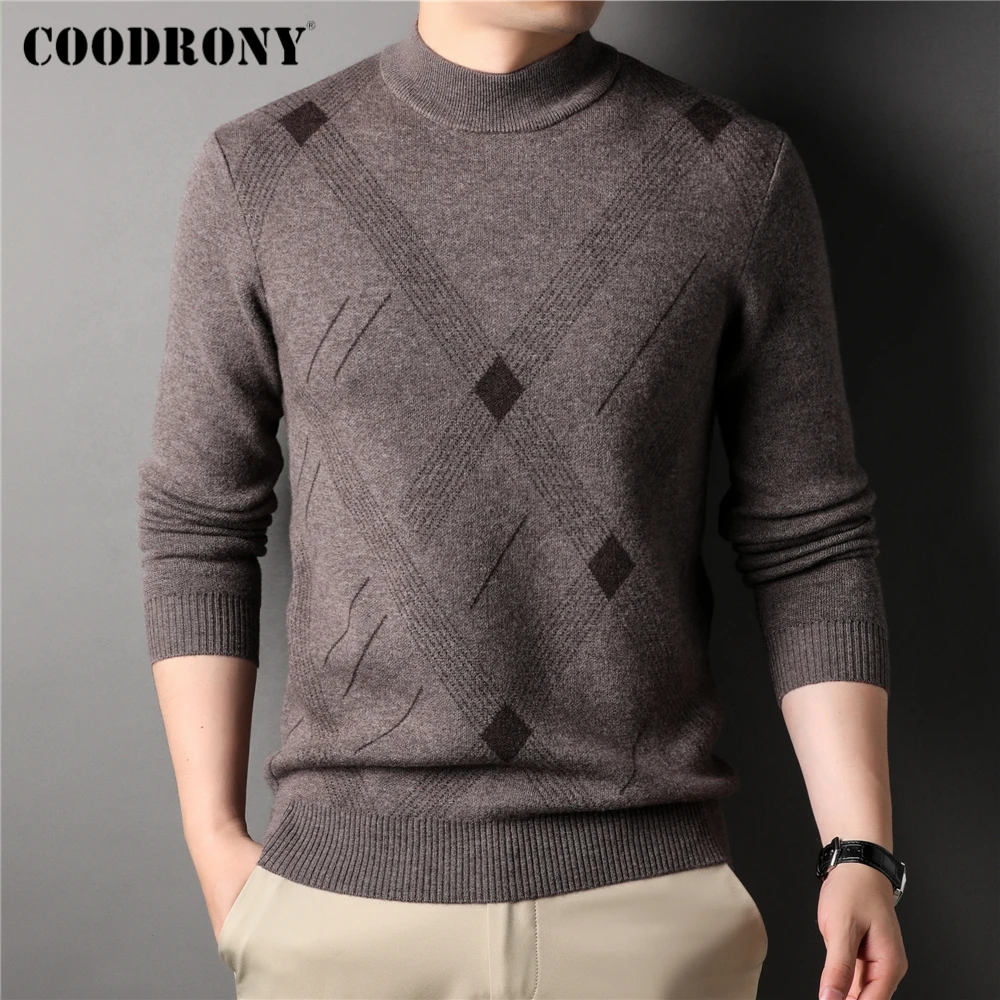 COODRONY Brand Pure Wool Sweater Men Clothing Autumn Winter New Arrival Classic Casual O-Neck Streetwear Pullover Homme Z3060