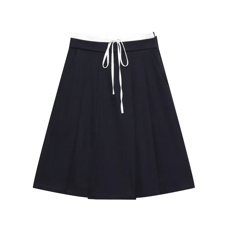 Autumn New Fashionable Simple Double-layer Waist Skirt