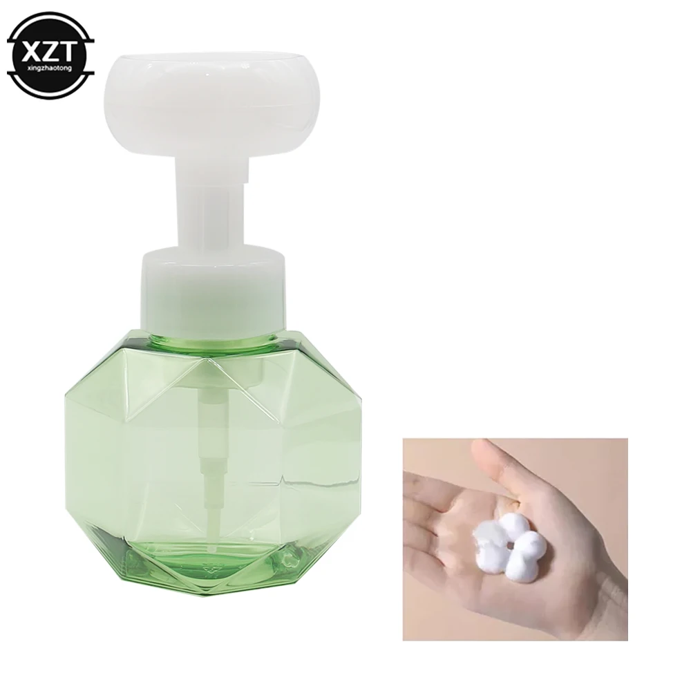 Flower Liquid Soap Dispenser Stamp Hand Soap Pump Clear Bottle Floral Foam Bubbler Handsoup Plastic Bathroom Trip Storage Jar