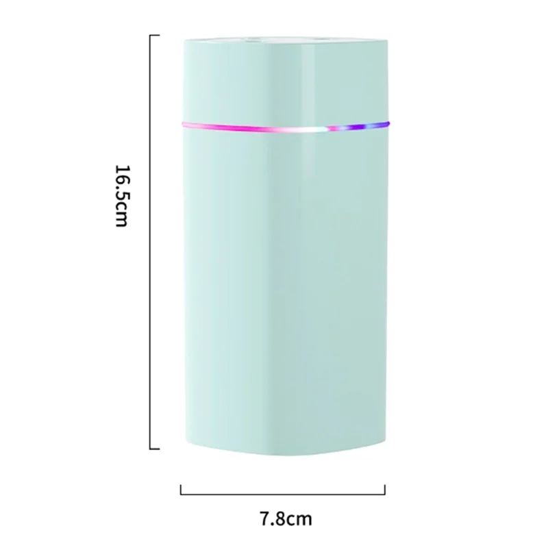 Colorful Night Light Small Humidifier Double Spray Air Atomizer USB Silent Home Humidifier Car Purifying Air Spray Green Durable