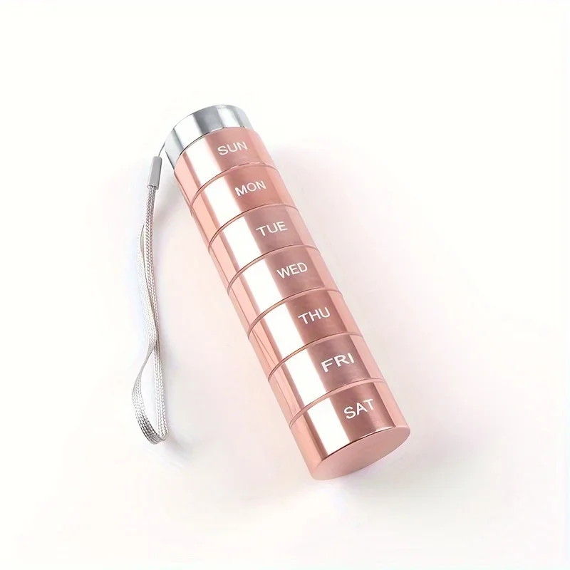 Portapillole in metallo portapillole da viaggio impermeabile settimanale portapillole da viaggio portatile portapillole da 7 giorni per contenere integratori di vitamine