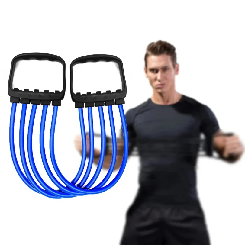 Full Body Workout Set - Chest Expander with 5 Removable Resistance Bands for Pilates, Push Ups  and Muscle Training - Strengthen