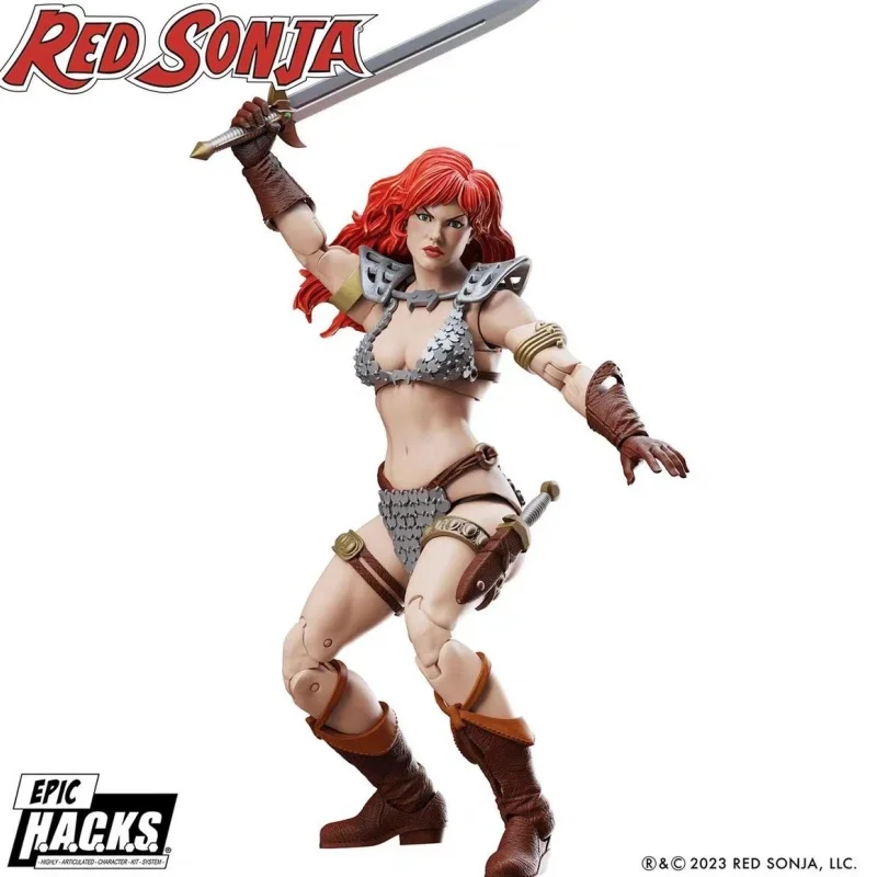 

Hot Boss Fight Studio 1/12 Scale Red Sonja 50th Anniversary Figure Epic H.A.C.K.S. Series With Detailed Model Display Base