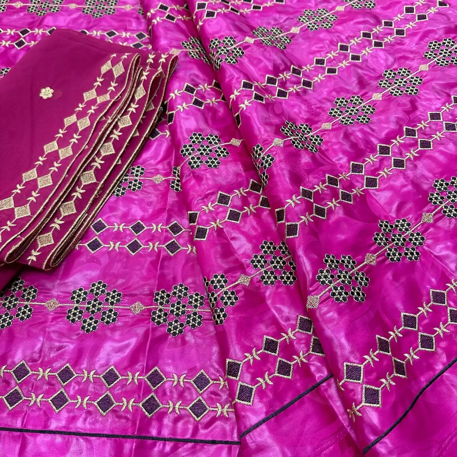 Afrikanische Bazin Stoffe Original Tissu Africain 5 + 2 yards Femme 2025 Baumwolle Stoff 100% Neue Shadda Österreich Qualität Guinea brokat