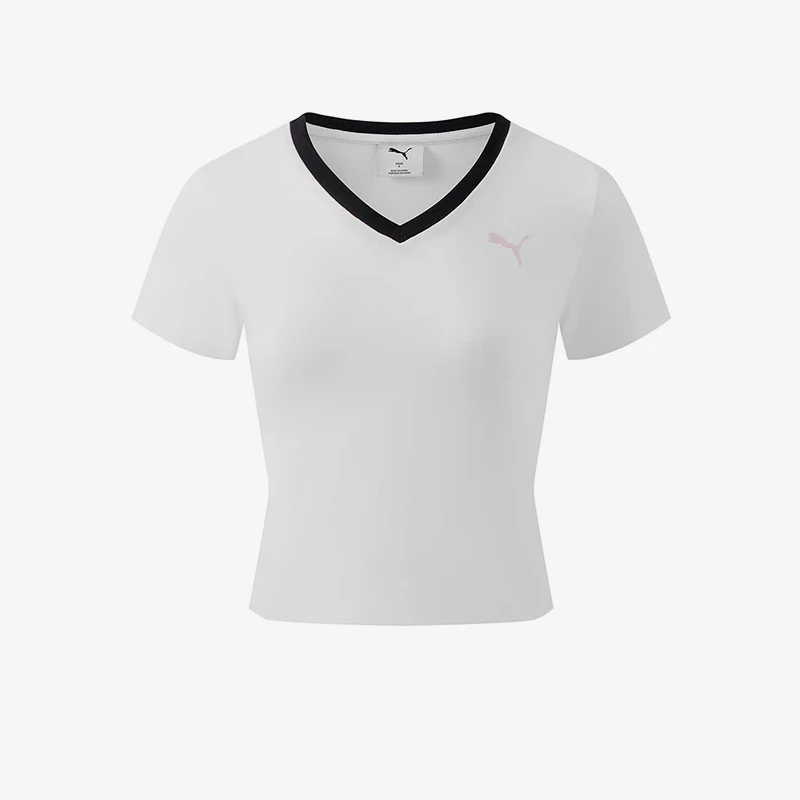 

Puma, оригинальная летняя версия 2025, женская дышащая повседневная одежда с короткими рукавами и принтом, 633073-02