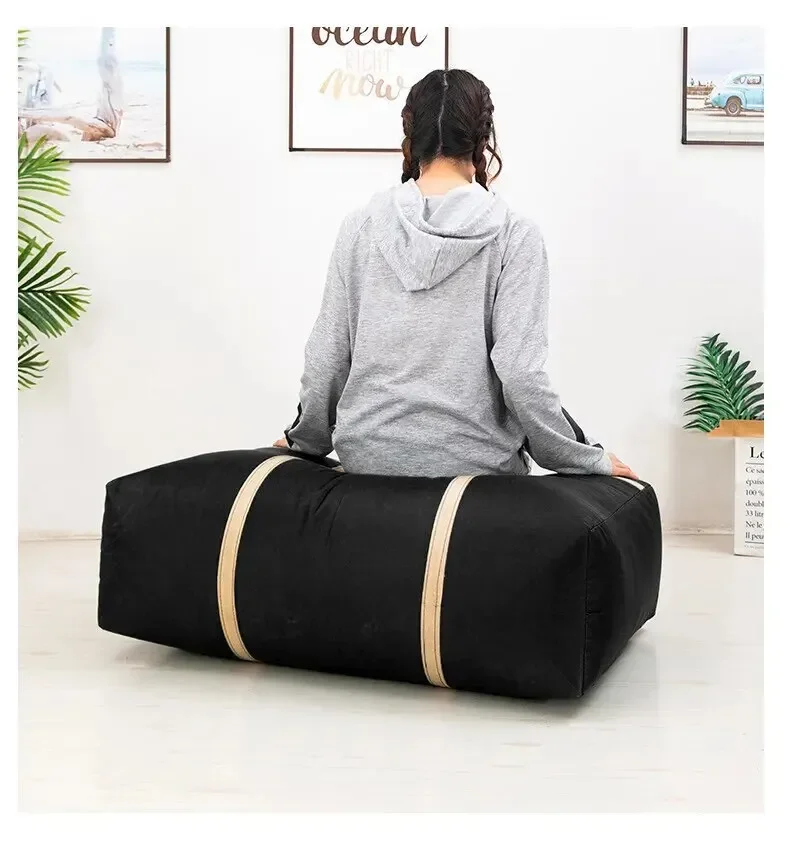 1pc 105L Oxford Cloth Moving Packing Bag Travel Luggage Bag Large Capacity Sturdy Waterproof Clothes Quilts Luggage Storage Bag