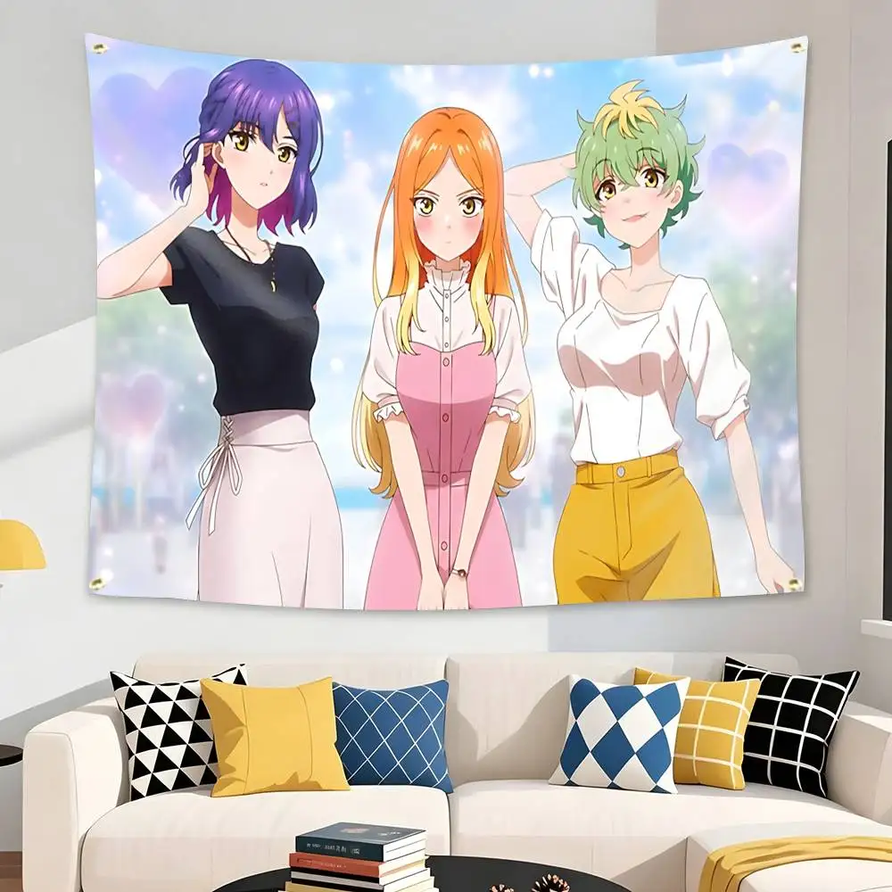 Anime D-Dealing with Mikadono Sisters Is a Breeze  Flag Tapestry Banner for Bedroom Living Room Outdoor Camping Custom Supported