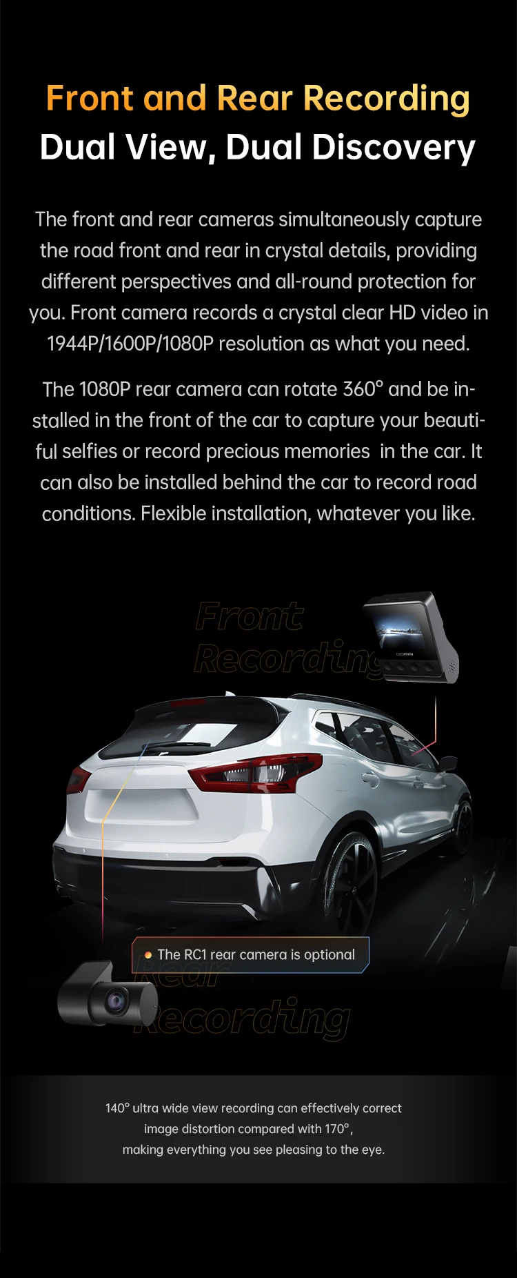 DDPAI Z40 Dash Cam Car Camera Recorder Sony IMX335 1944P HD Video GPS Tracking 360 Rotation Wifi DVR 24H Parking Protector
