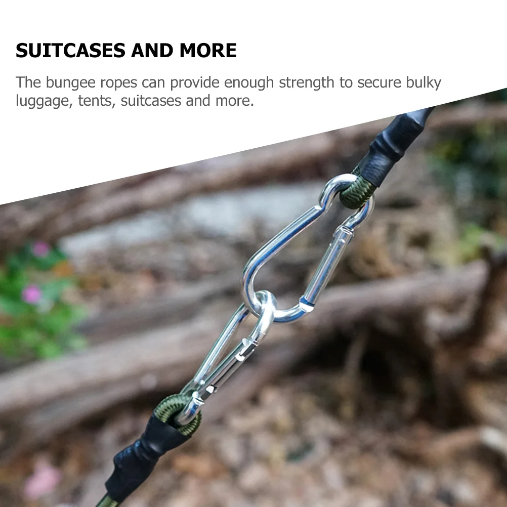 

5pcs Heavy Duty Bungee Cords With Hooks Outdoor Elastic Ropes For Camping Tent Bike Luggage Fixing Straps Packing Cargo Binding
