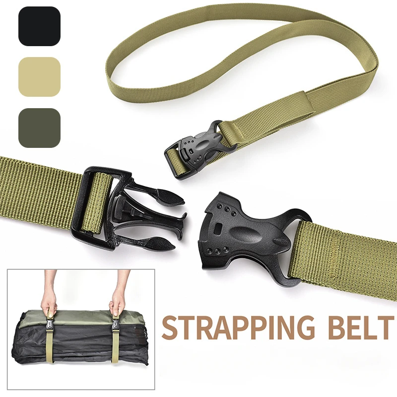 Outdoor Travel Tied Belt Portable Durable Nylon Cargo Tie Down Luggage Strap Camping Hiking Tool Cargo Storage Belt Buckle 135cm