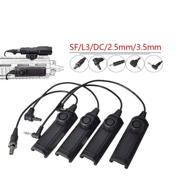 

Hunting Scout Light Tactical Flashlight Button Remote For M300 M600 2.5 3.5mm DC SF Interface line control switch 20mm Rail