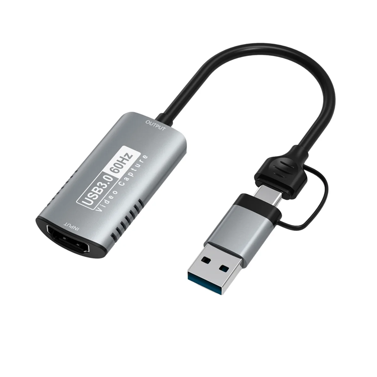 【سعر ساخن】1080P 60 هرتز تسجيل 4K HD مصدر إلى USB/Type-C 2in1 بطاقة التقاط الفيديو لأجهزة الكمبيوتر المحمول ألعاب Xbox كاميرا البث المباشر