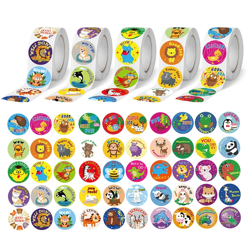 500 Stück/Rolle Motivationsaufkleber, selbstklebende Aufkleber, DIY-Scrapbook-Aufkleber für Schüler, Preise, Belohnung, Dekoration, TMZ