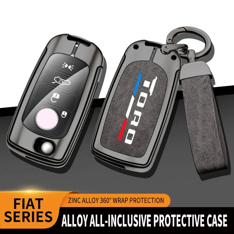 Car TPU Zinc Alloy Key Case Bag For Fiat Toro Tipo Stilo Doblo 500X Punto Argo Abarth Car Key Chain Metal Key Shell Accessories