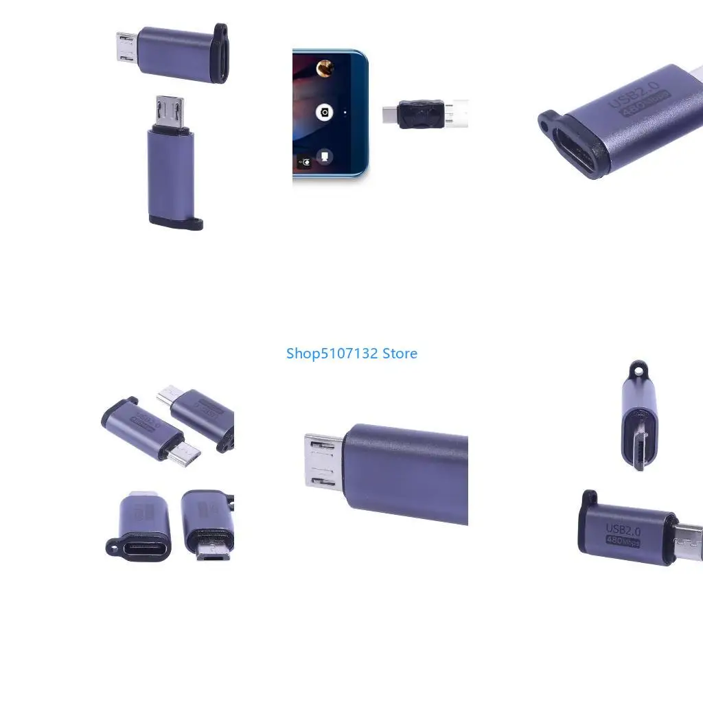 87HD Universal USB C Female to Micro USB Male Adapters for Smartphones Tablets