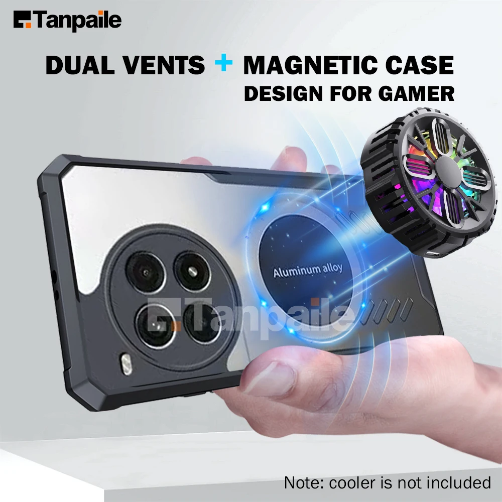 Tanpaile- Magnetic Cooling Case For OnePlus ACE 3 Pro 2v 3v 10T 10R 11R 12R Nord 3 Case Shockproof Gaming Funda Bumper