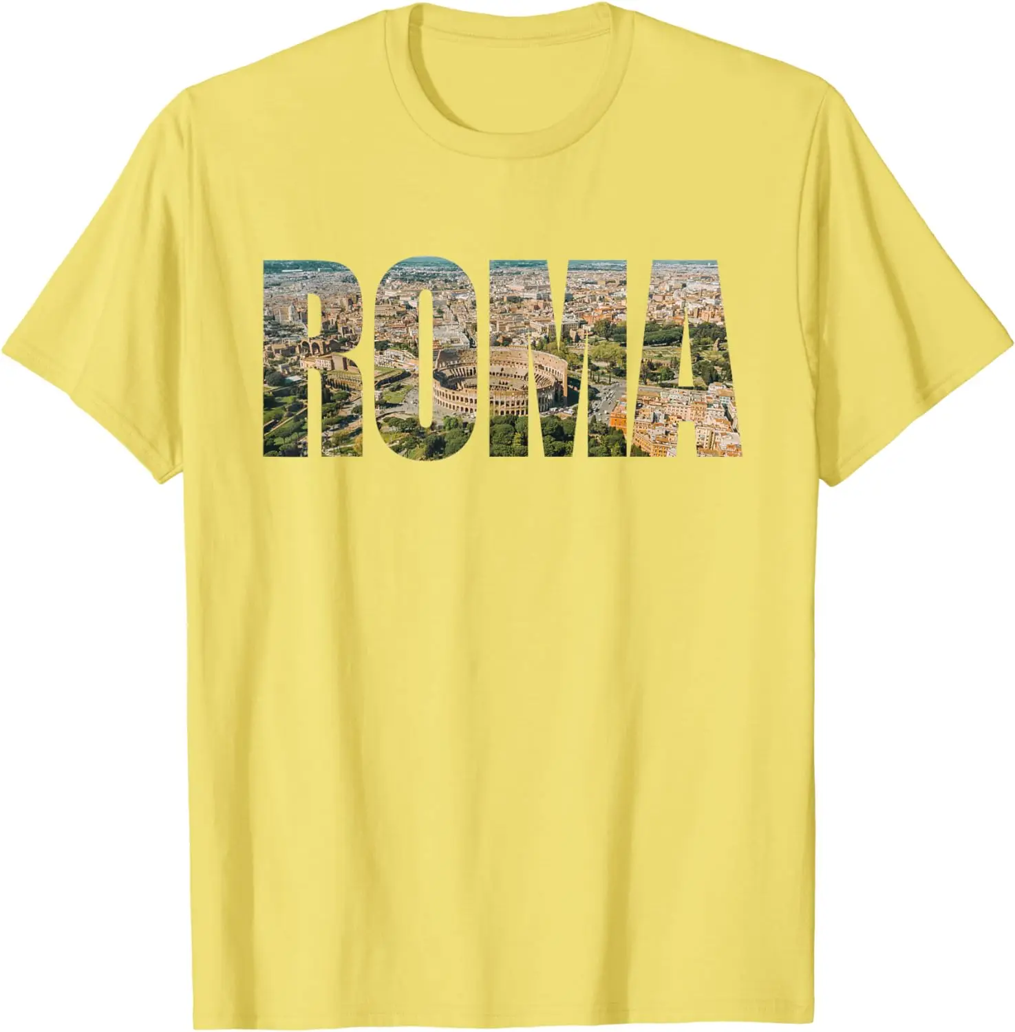 Roma Rome Italy Italia Urban Skyline Photography Font T-Shirt