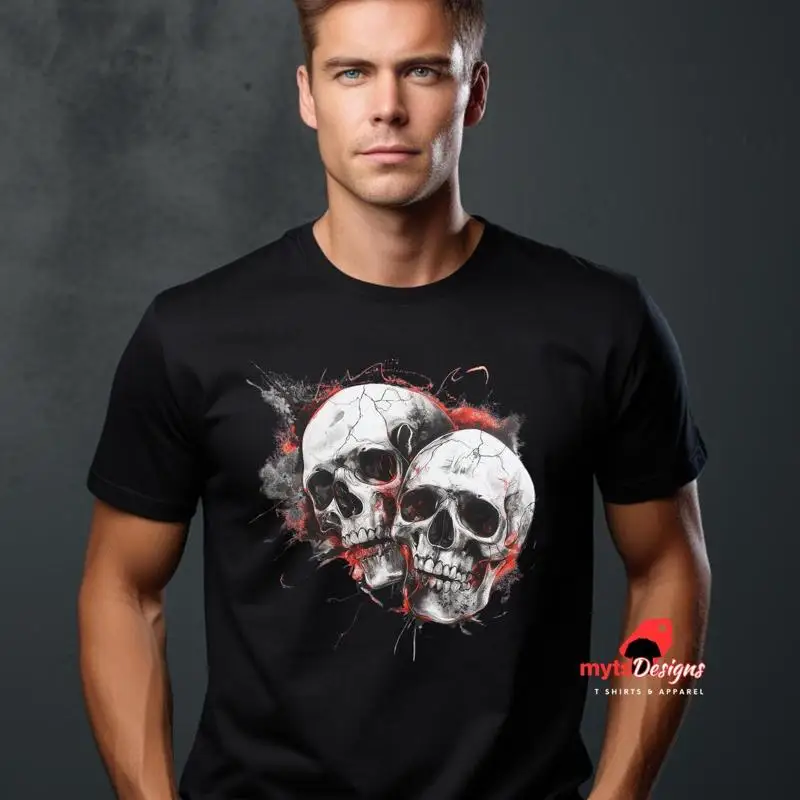 

Винтажные футболки с черепом, рубашка 90-х годов, скелет Y2k, гот, ретро, ностальгия, плавящая уличная одежда