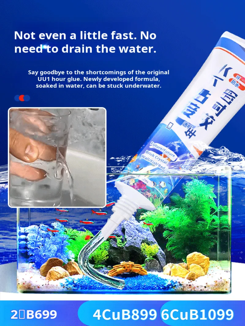 Waterproof Transparent Silicone Sealant for Kitchen Bathroom Underwater Aquarium Mold Resistant Adhesive Joint Flexible Filling