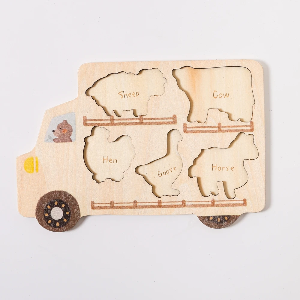 Baby Montessori Puzzles Spielzeug Holz Geometrie Puzzle Spielzeug Tier Auto Form Puzzle Bord Passenden Spiele Pädagogisches Lernen Spielzeug – Detail 24