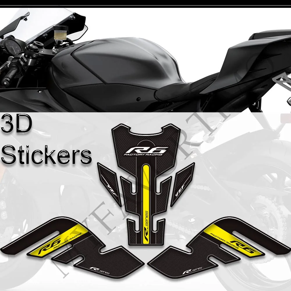 야마하 YZF-R6 YZF R6 YZFR6 2017-2022 오토바이 연료 탱크 패드 사이드 그립 가스 연료 오일 키트 무릎 보호 스티커 데칼