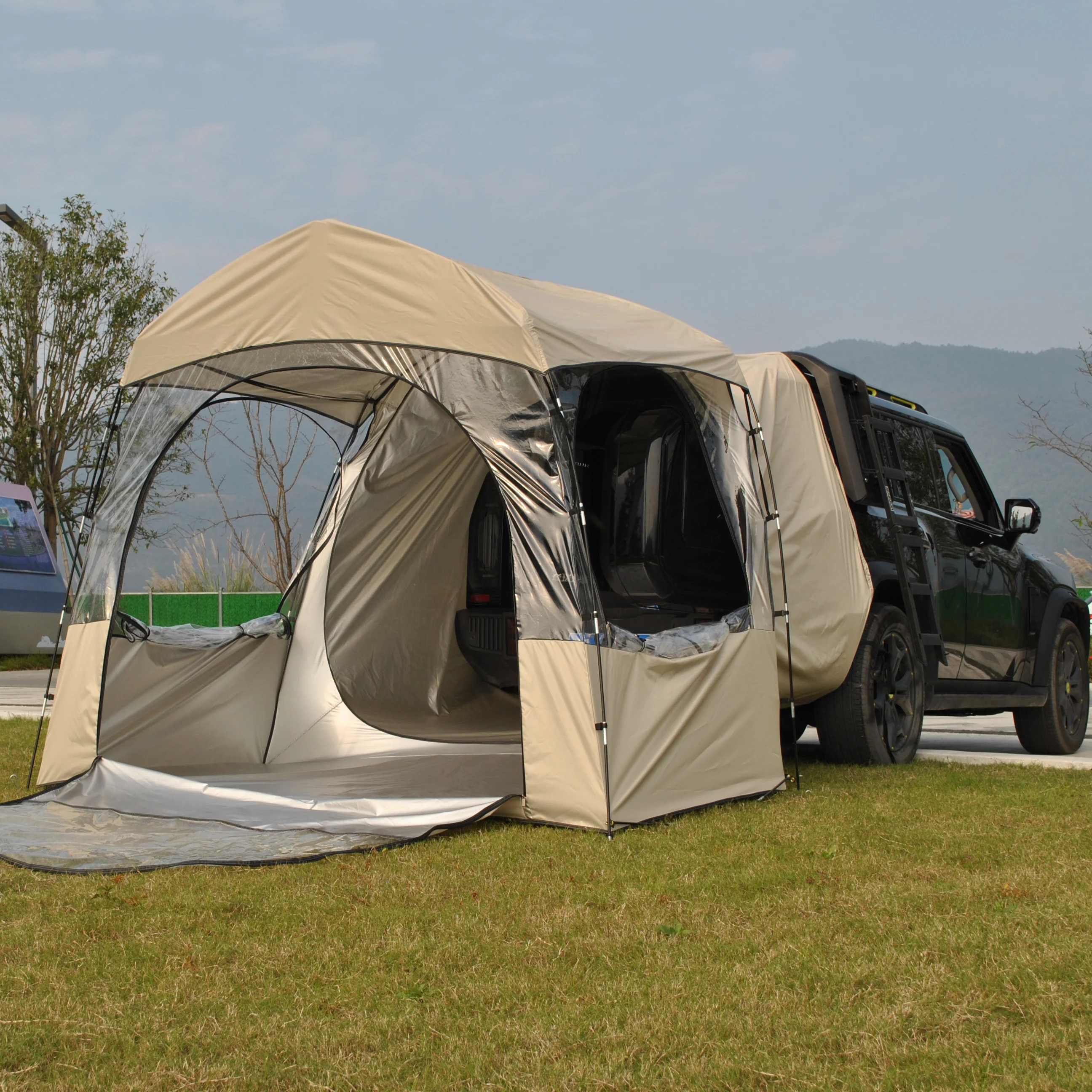 3 Person All Weather Camping PVC Tent/SUV Tent, Outdoor transparent Tent PVC House Portable for Car SUV Van Camping