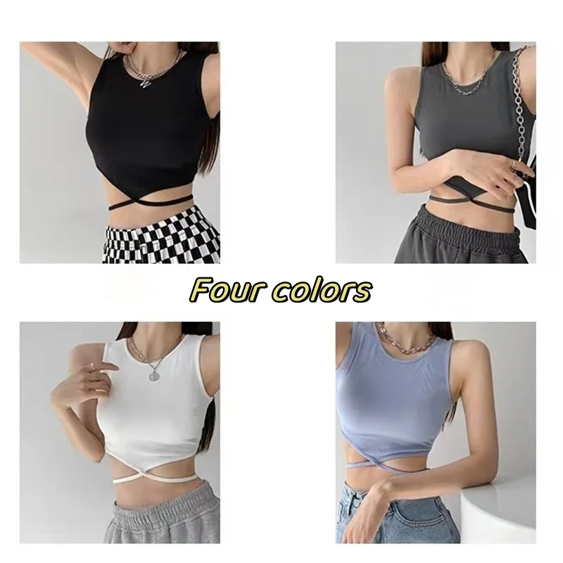 2024 Women Sexy Solid Camis Crop Top Casual Tank Tops Vest Sleeveless Streetwear Club High Street tops  women clothing