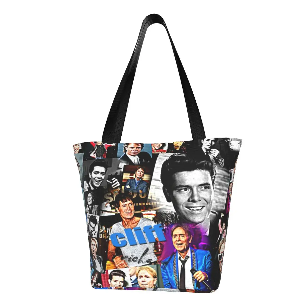 Cliff Richard Casual Shoulder Tote Shopping Bag Large Capacity Zip Pocket Bag For Travelling Birthday Gift