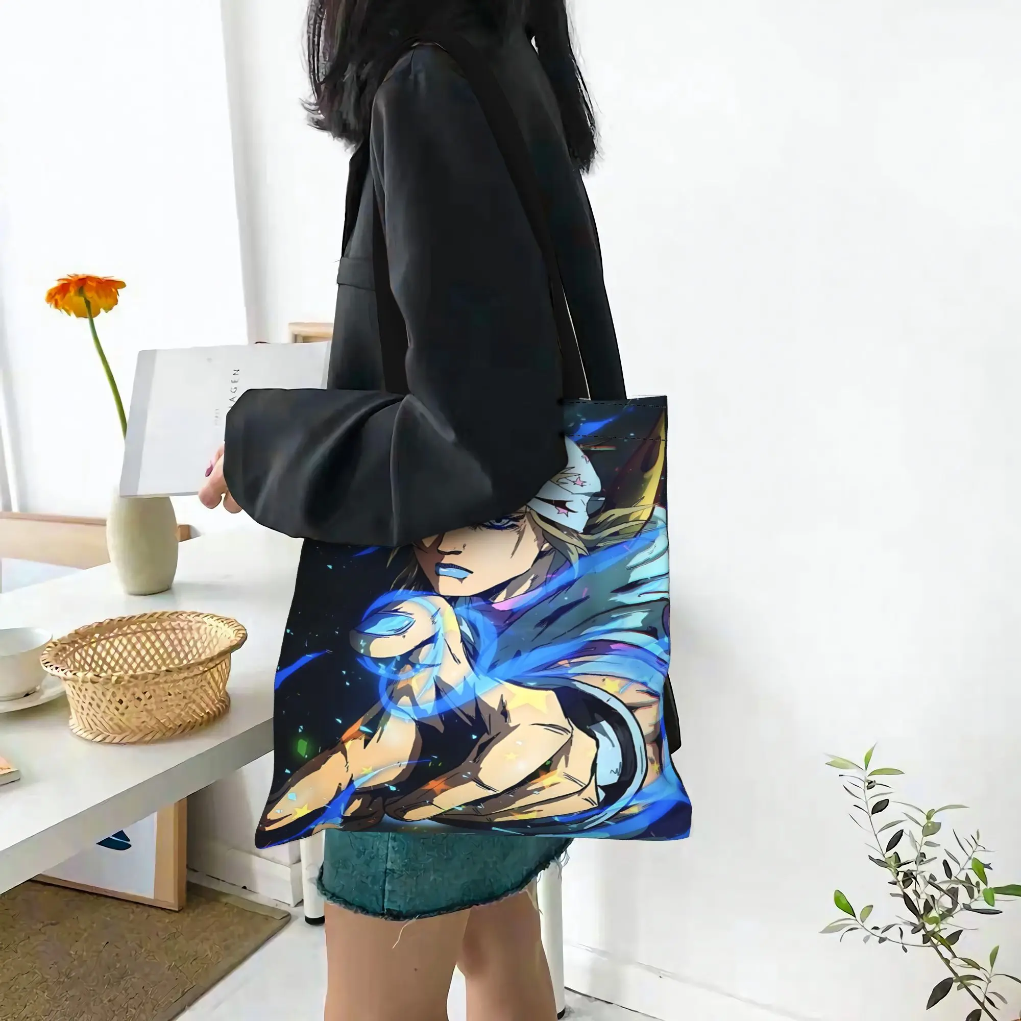 Bolsa de compras de moda para el primer día de clases, JOJO STEEL BALL RUN, Bolsa de lona Funko Pop, Bolso de mano para mujer