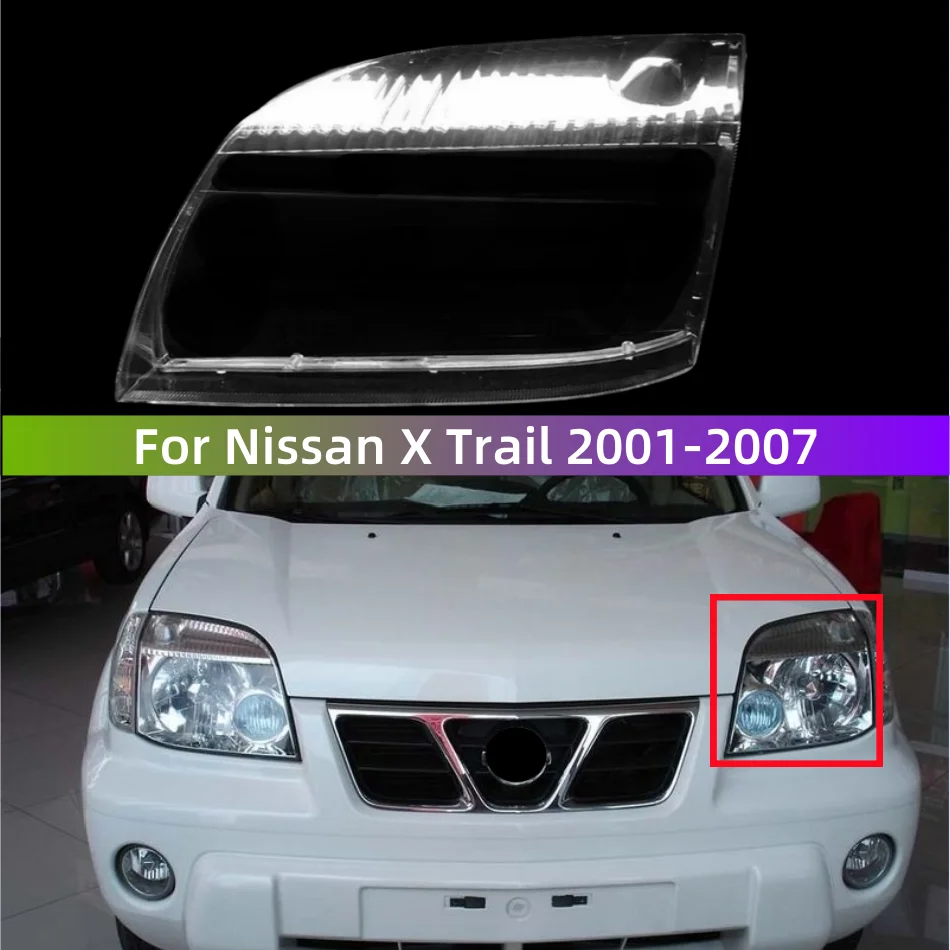 

For Nissan X-Trail 2001 to 2007 Headlight Lamp Shade Special Transparent Lampshade Shell Headlamps Cover Plexiglass