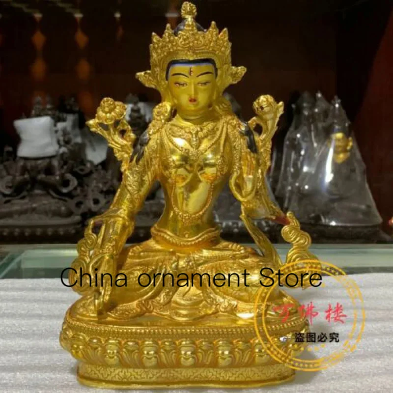 

Buddhist Old Hand Painted Gilded Bronze Statue Buddha Bodhisattva Tara White Statue