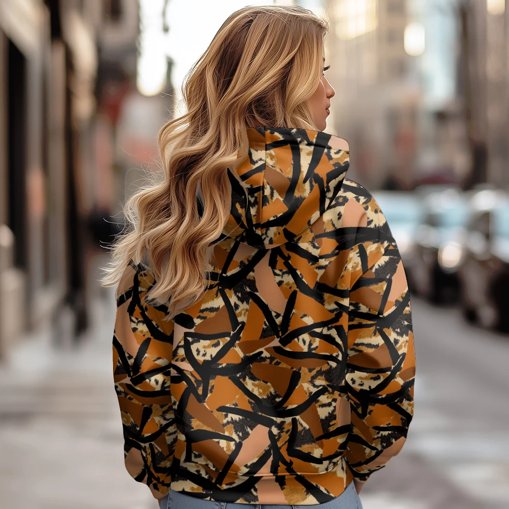 مجردة كامو النساء السترات معاطف مطبوعة زمم هوديي أفخم سميكة الصيد الشتاء ملابس خارجية دافئة للدراجات النارية #2