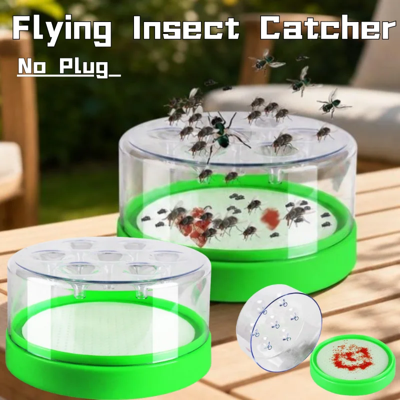 Outdoor Wasp Fly Trap Catcher Plug Free Fly Trap Device Reusable Non Electric Fruit Fly Catcher For Kitchen Indoor Pest Control