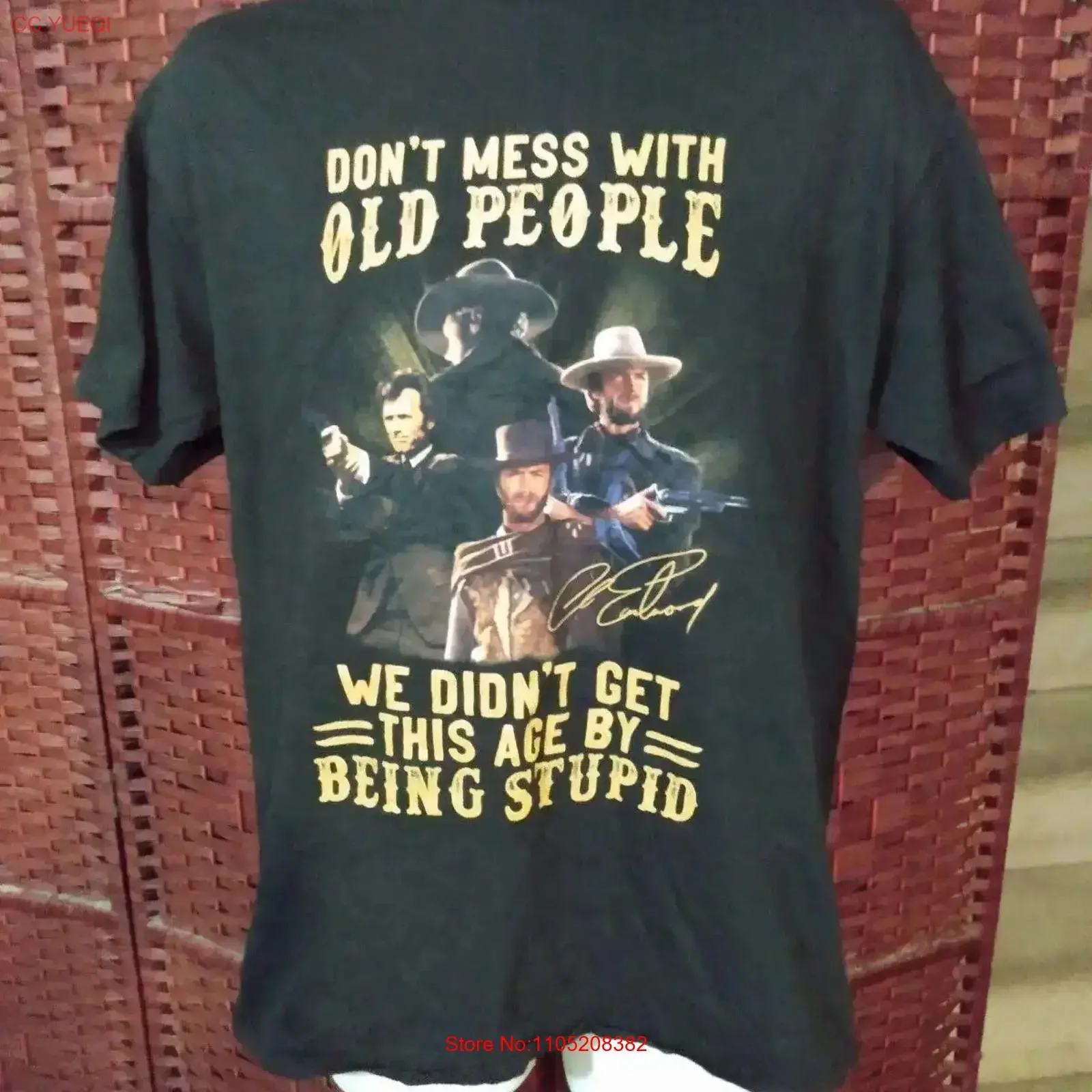 

Забавная футболка «Не беспорядок с старими», Клинт Иствуд, большая винтажная стираная футболка с рисунком, повседневная уличная мода