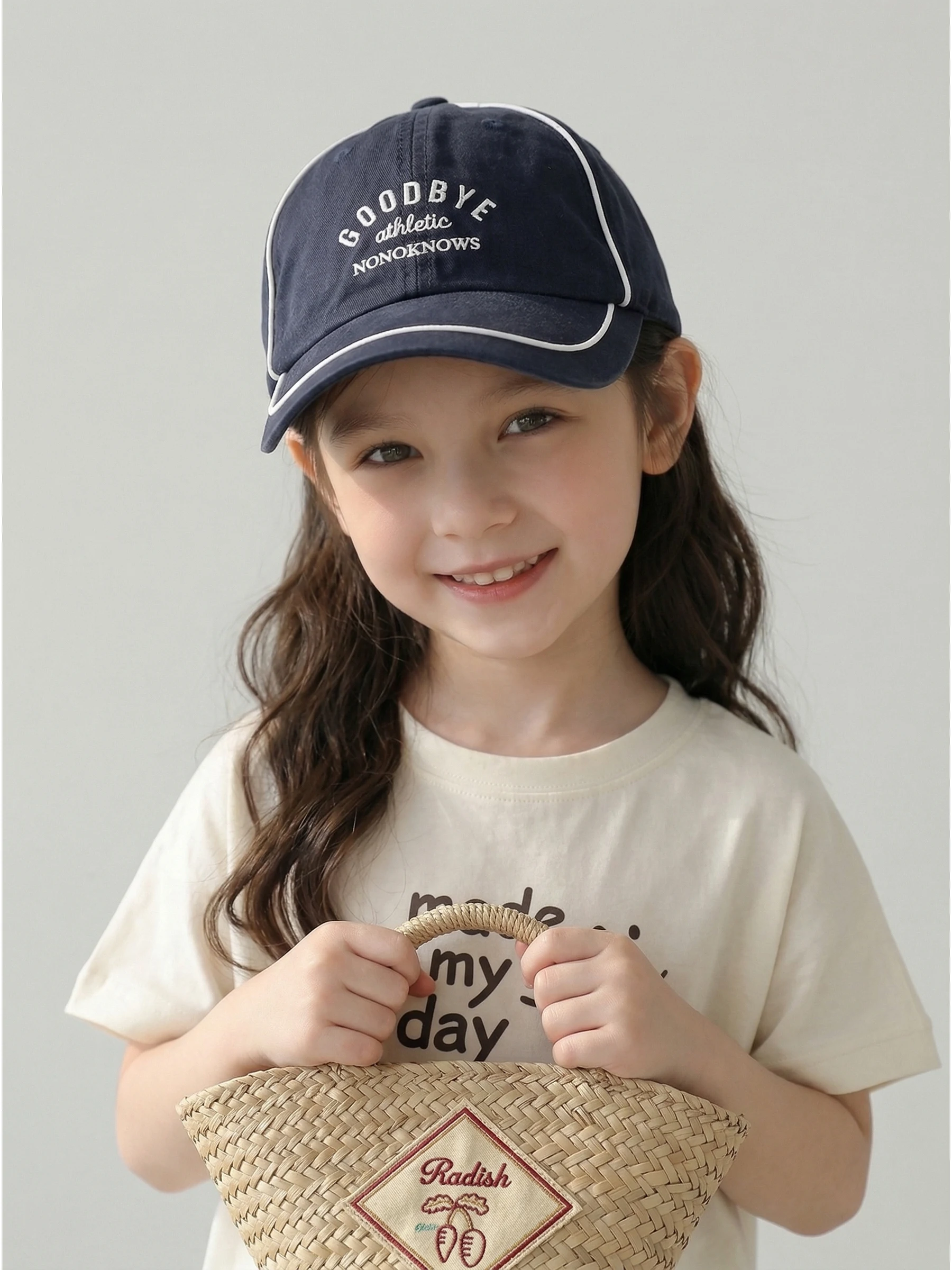 ナイツ・キーツ-レトロ刺繍入り野球帽-子供用-ダックビルハット-レタリング入り-ユニセックス-春用-コットン製-おしゃれ-ヴィンテージ